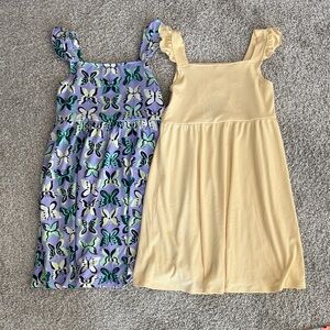 Charming Butterfly and Solid Kids Dress Set